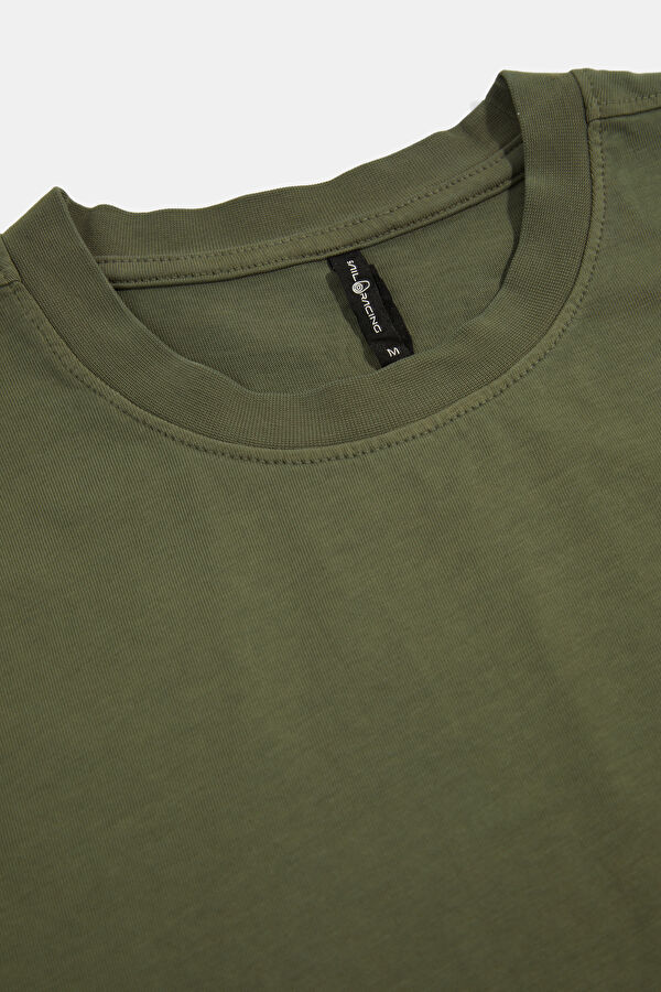 Relax Fit Green Crew Neck Men's T-Shirt 3