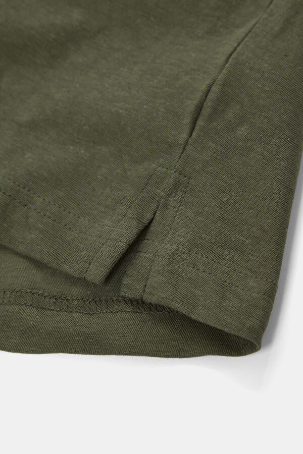 Relax Fit Khaki Polo Collar Men's T-Shirt 4