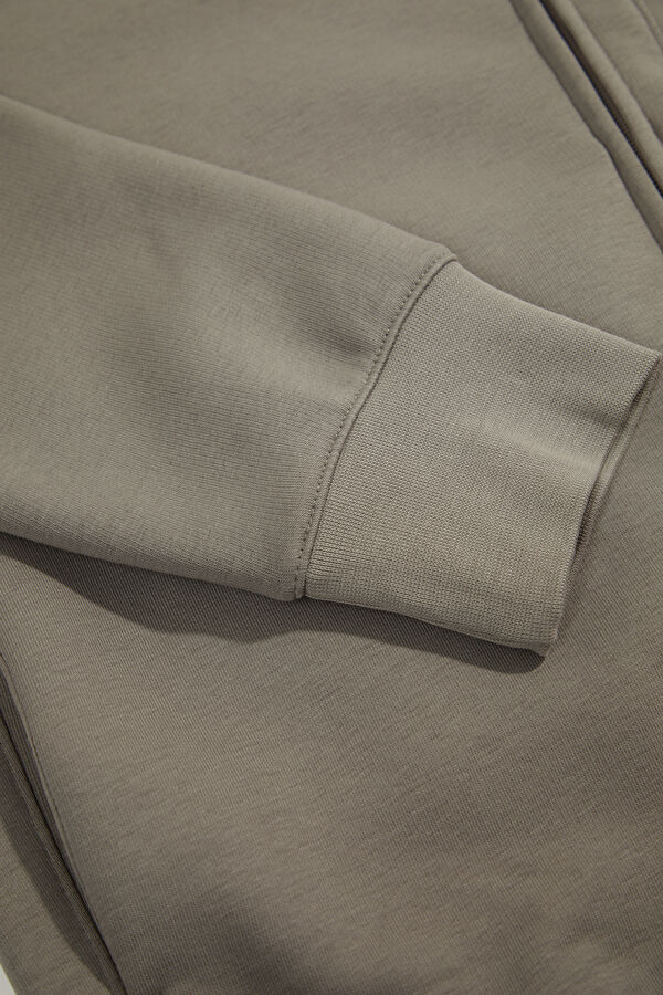 Gri Relax Kalıp Kapuşonlu Erkek Sweatshirt 5