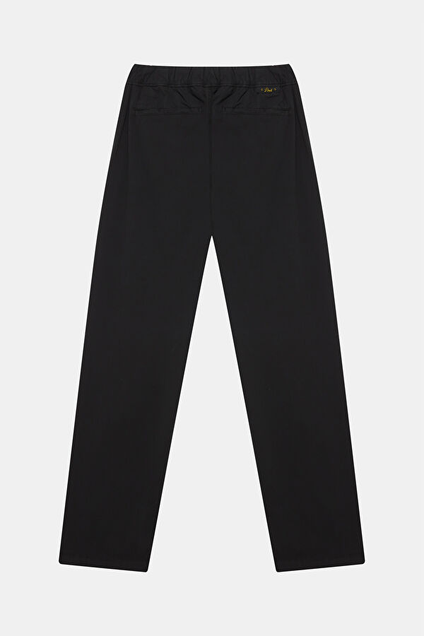 Relax Fit Black Straight Leg Cotton Elastane Men's Trousers 2