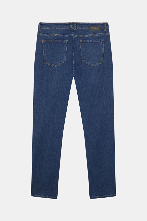 Relax Kalıp İndigo Slim Fit Pamuk Elastan Erkek Jean Pantolon 2
