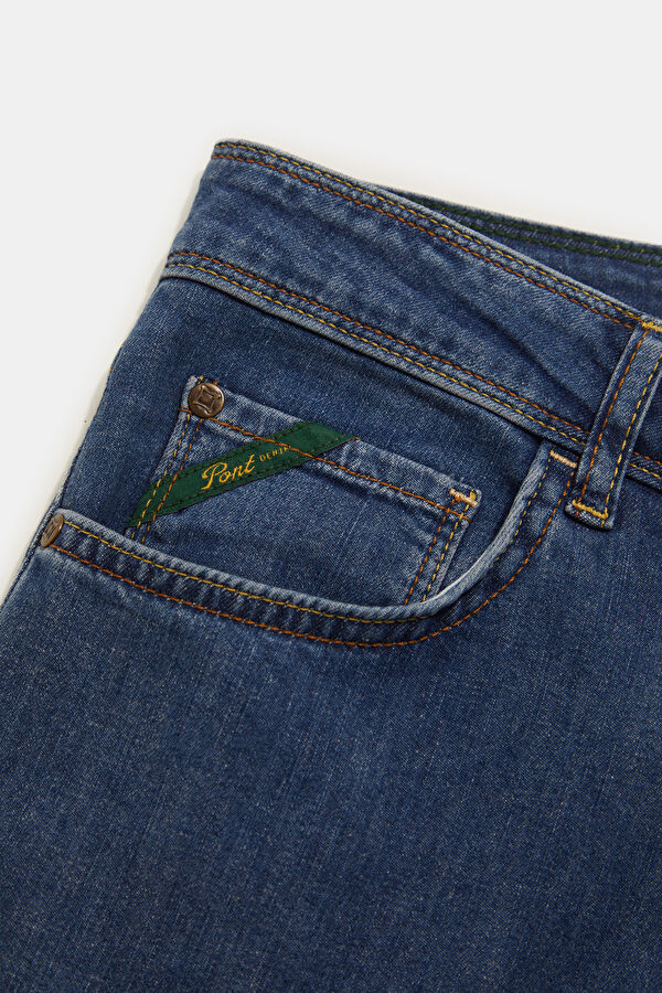 Relax Kalıp İndigo Slim Fit Pamuk Elastan Erkek Jean Pantolon 3