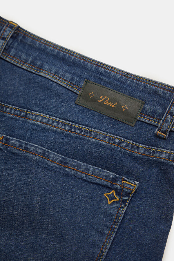Relax Kalıp İndigo Slim Fit Pamuk Elastan Erkek Jean Pantolon 4