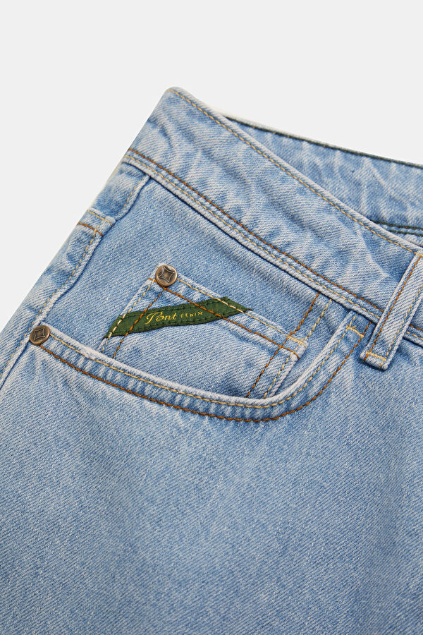 Relax Kalıp İndigo Slim Fit Erkek Jean Pantolon 3