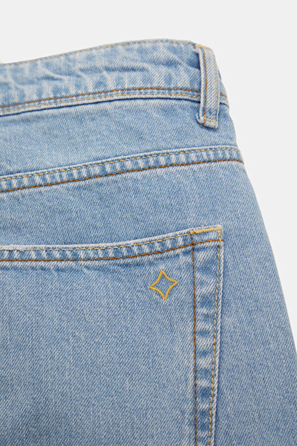 Relax Kalıp İndigo Slim Fit Erkek Jean Pantolon 5
