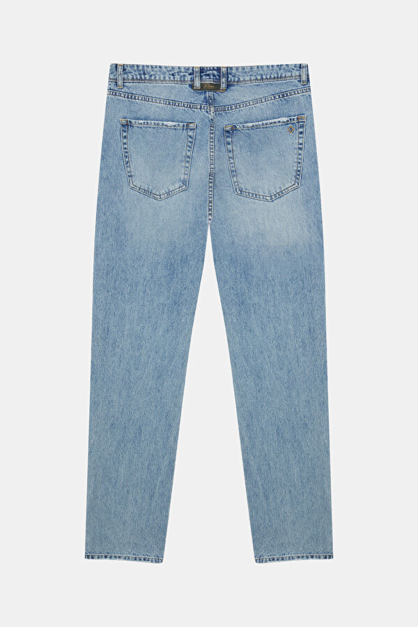 Relax Kalıp İndigo Slim Fit Erkek Jean Pantolon 2