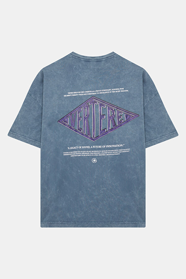 Relax Kalıp Gri Bisiklet Yaka Baskılı Erkek T-Shirt 5
