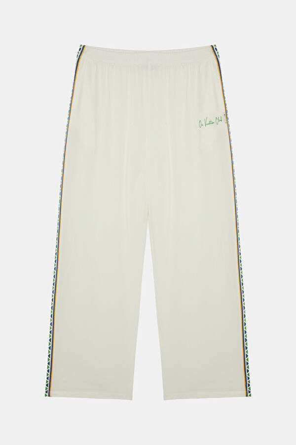 Relax Kalıp Çok Renkli Wide Leg Viskoz Erkek Pantolon 4