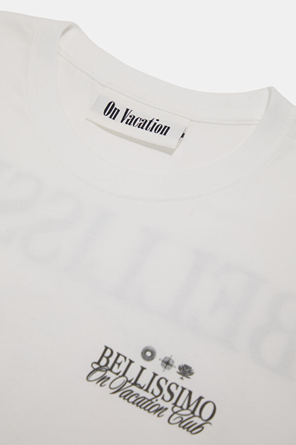 Relax Fit White Crew Neck Printed Men's T-Shirt 3