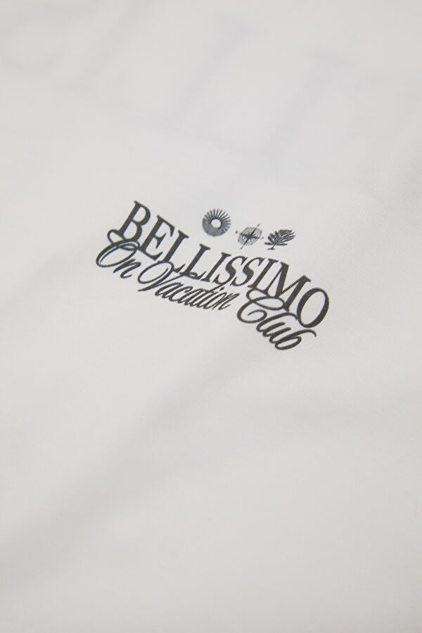 Relax Fit White Crew Neck Printed Men's T-Shirt 4
