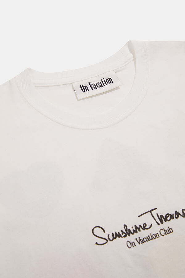Relax Fit White Crew Neck Printed Men's T-Shirt 3