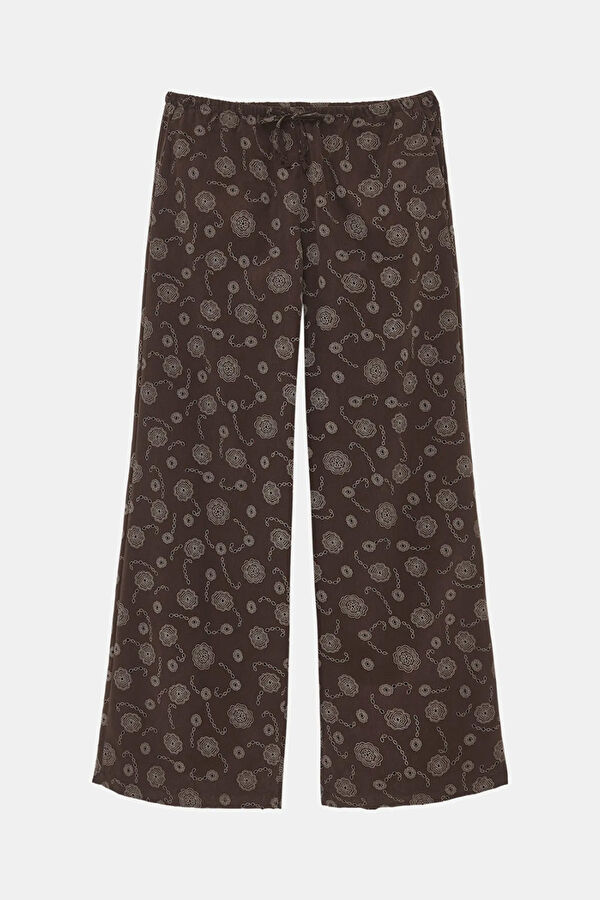 Florin Kahve Wide Leg Kadın Pantolon
