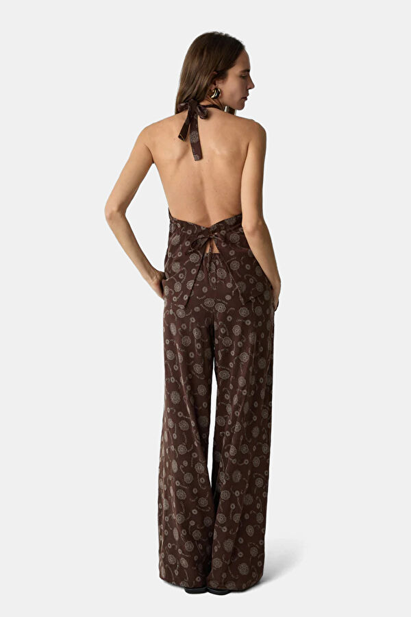 Florin Kahve Wide Leg Kadın Pantolon 3