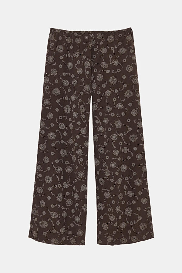 Florin Kahve Wide Leg Kadın Pantolon 4