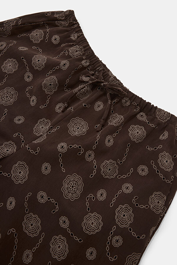 Florin Kahve Wide Leg Kadın Pantolon 5