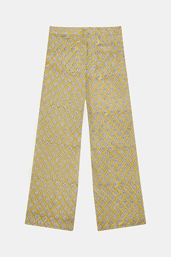 Çok Renkli Wide Leg Kadın Pantolon 2