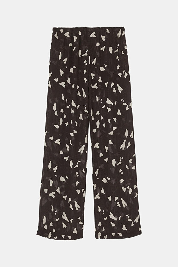 Çok Renkli Wide Leg Viskon Kadın Pantolon 2
