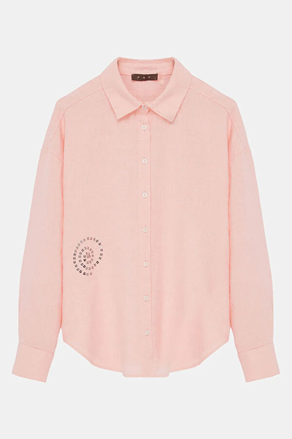 Light Pink Linen Women's Shirt