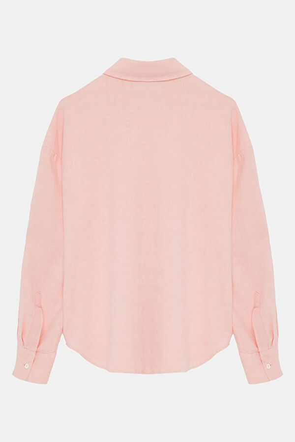 Light Pink Linen Women's Shirt 2