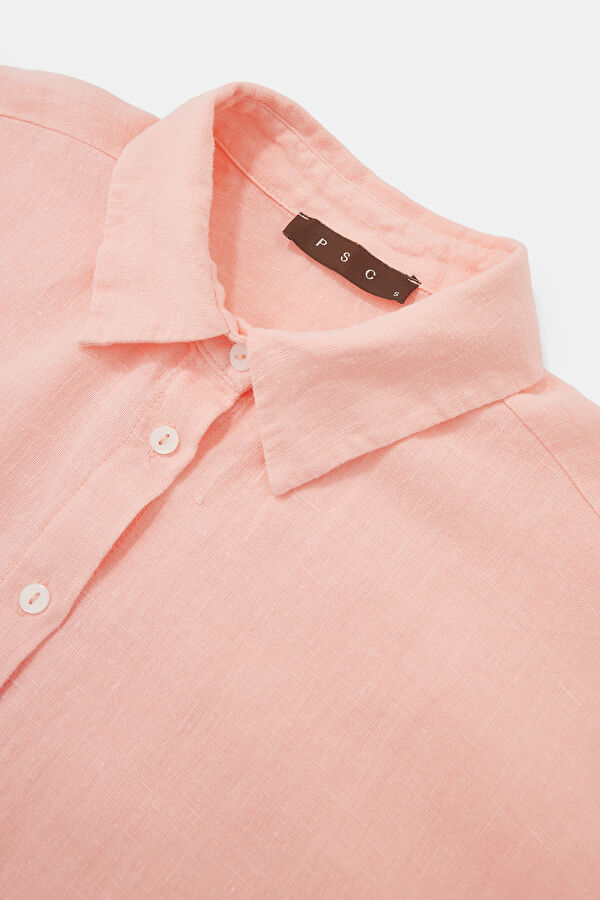Light Pink Linen Women's Shirt 3
