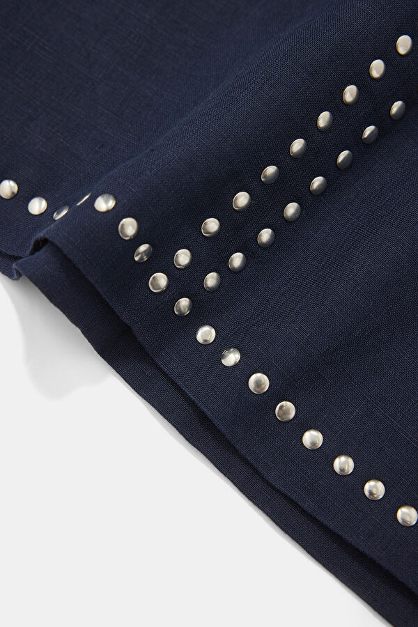 Navy Linen Women's Dress 4