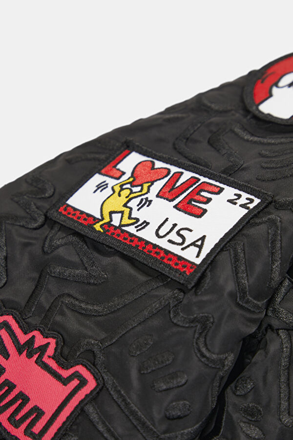 X Keith Haring Black Zip-Up Men's Jacket 5