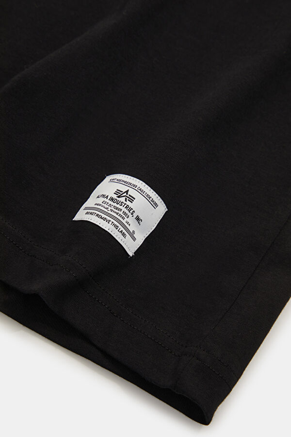Relax Fit Black Crew Neck Printed T-Shirt 5