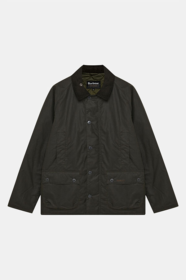 Modern Beaufort Check Wax Haki Erkek Mont