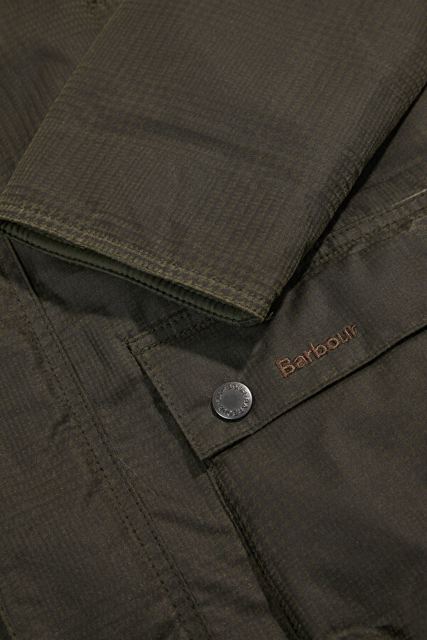 Modern Beaufort Check Wax Haki Erkek Mont 4