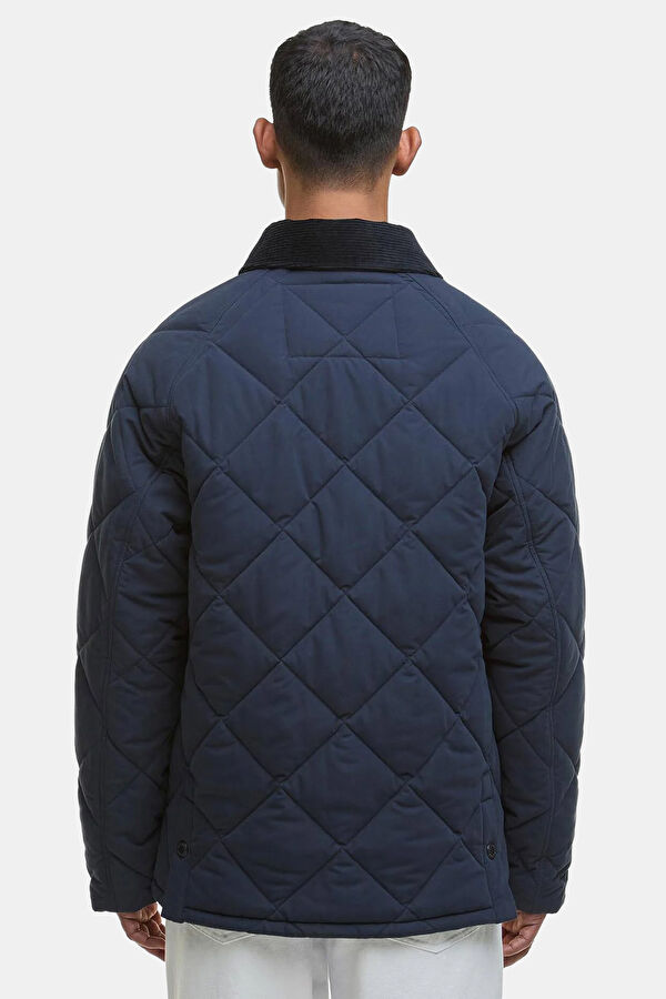 Modern Bedale Quilted Lacivert Erkek Mont 4