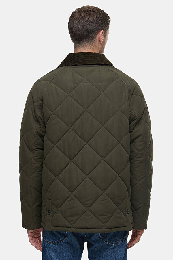 Modern Bedale Quilted Haki Erkek Mont 4