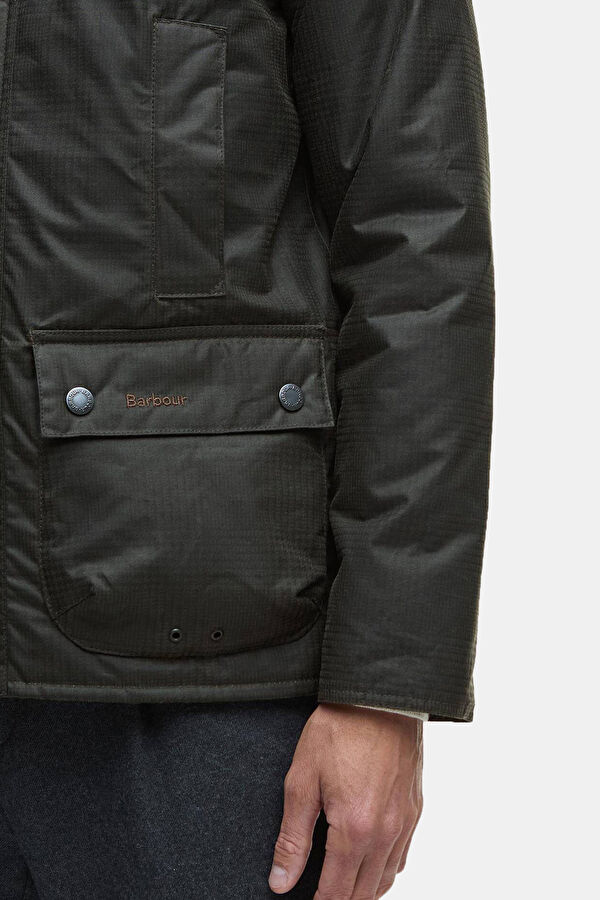 Modern Beaufort Check Wax Khaki Men's Jacket 5