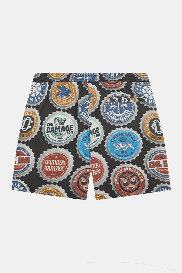 Multicolored Patterned Viscose Men's Shorts 2