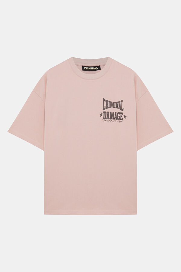 Relax Fit Lilac Crew Neck Printed Men's T-Shirt