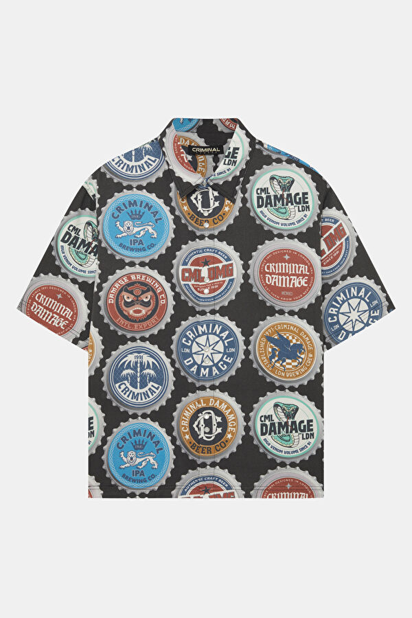 Relax Fit Multicolored Patterned Resort Collar Men's Shirt