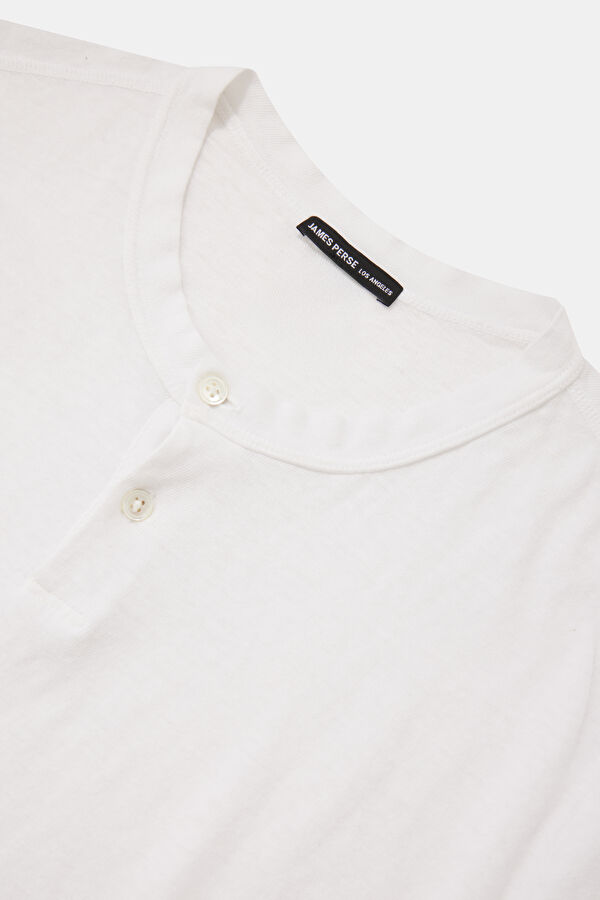 Relax Fit White Button-Down Collar Men's T-Shirt 6