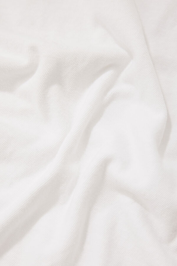 Relax Fit White Button-Down Collar Men's T-Shirt 7