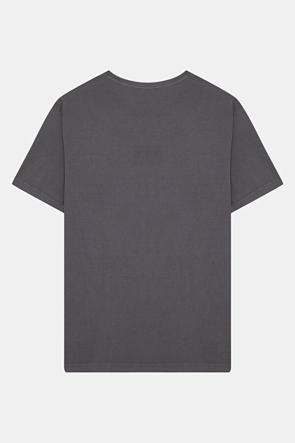 Relax Kalıp Antrasit Bisiklet Yaka Erkek T-Shirt 2
