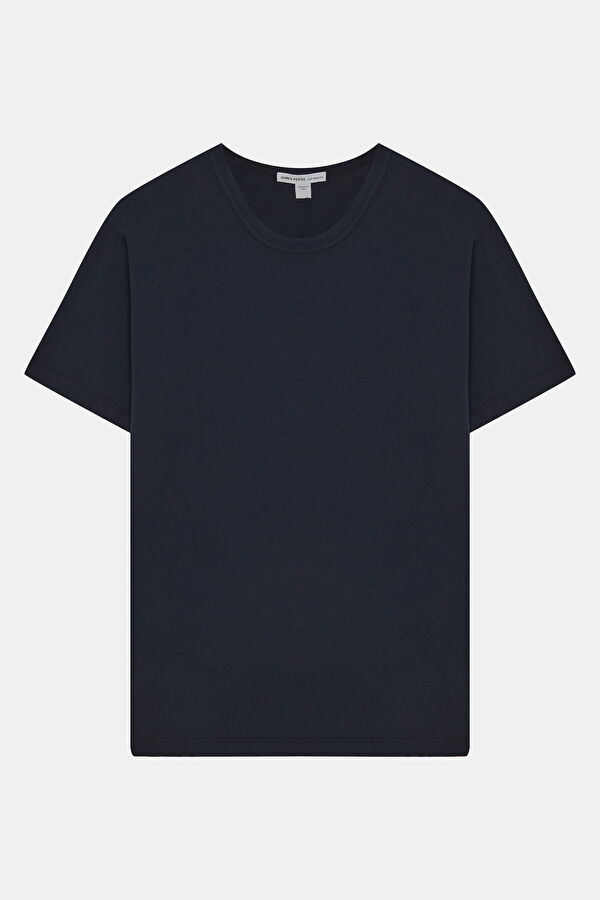 Relax Kalıp Lacivert Bisiklet Yaka Erkek T-Shirt