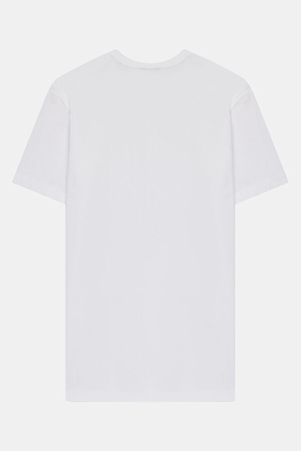 Relax Fit White Crew Neck Men's T-Shirt 2
