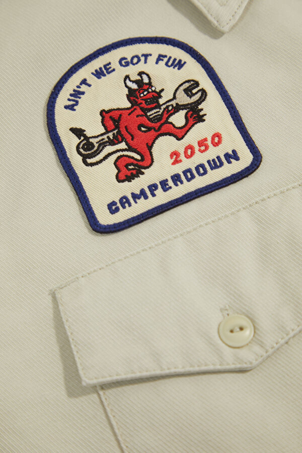 Ecru Buttoned Men's Jacket 4