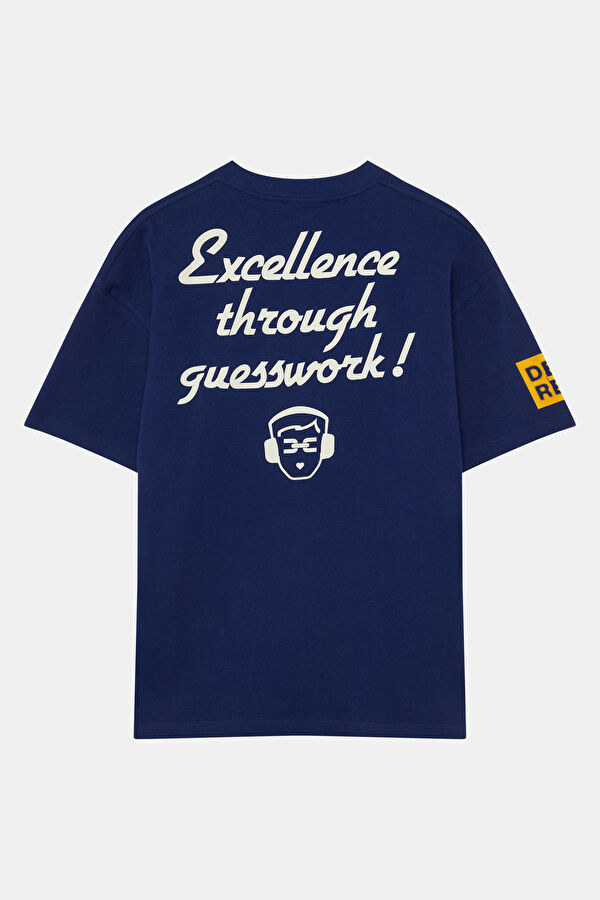 Relax Fit Navy Crew Neck Printed Men's T-Shirt 2