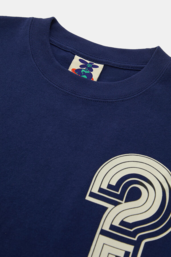 Relax Fit Navy Crew Neck Printed Men's T-Shirt 3
