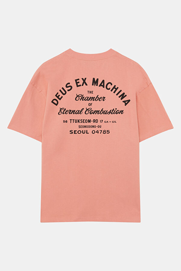 Relax Kalıp Açık Pembe Bisiklet Yaka Baskılı Erkek T-Shirt 2
