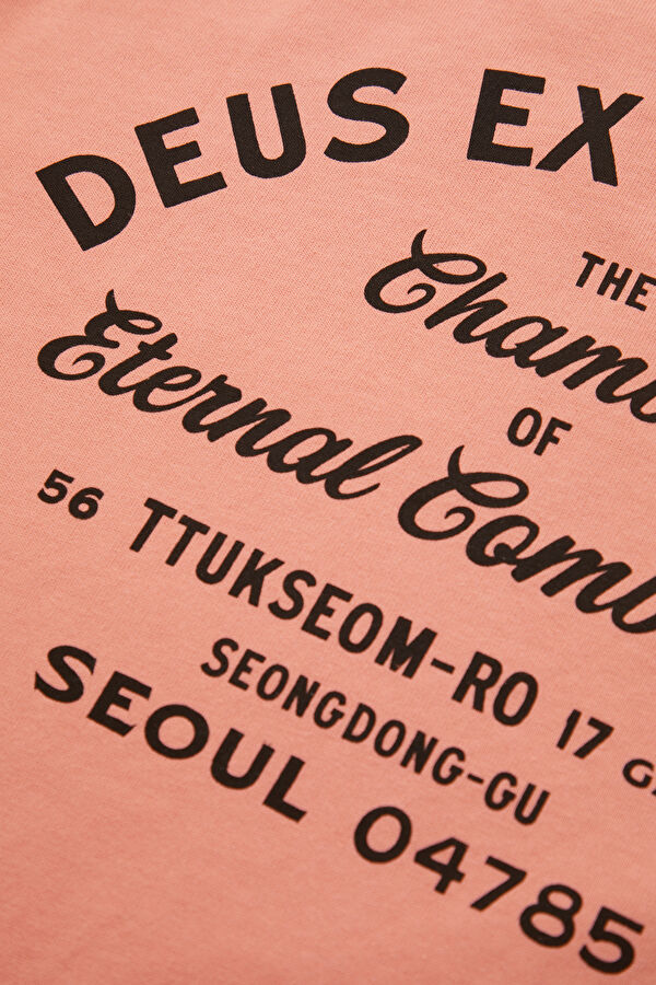 Relax Kalıp Açık Pembe Bisiklet Yaka Baskılı Erkek T-Shirt 4