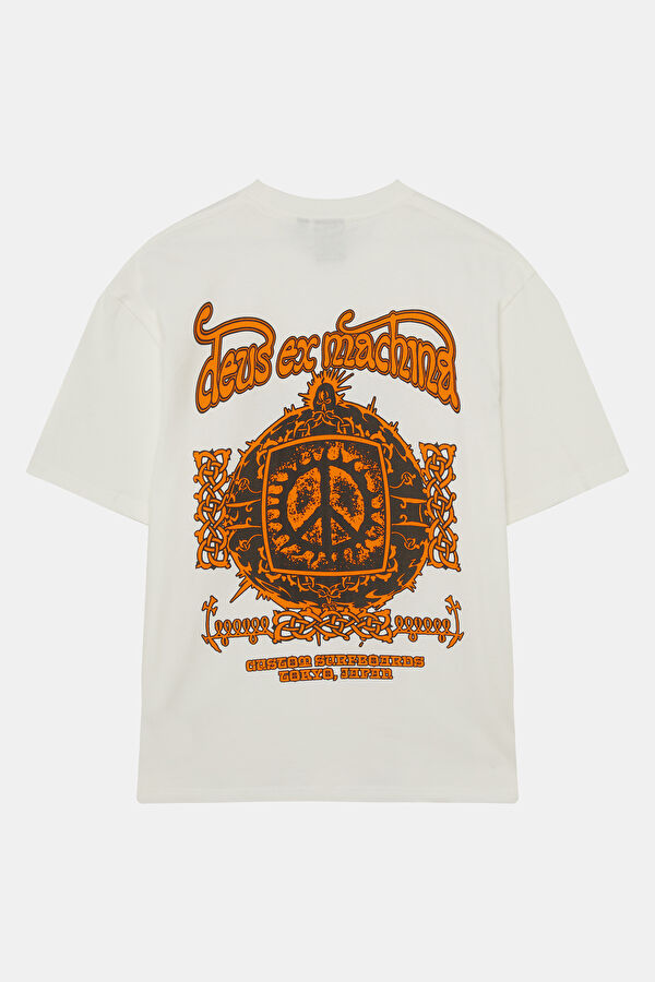 Relax Fit Ecru Crew Neck Printed Men's T-Shirt 5