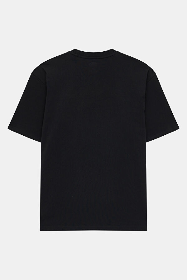 Relax Fit Black Crew Neck Printed Men's T-Shirt 2