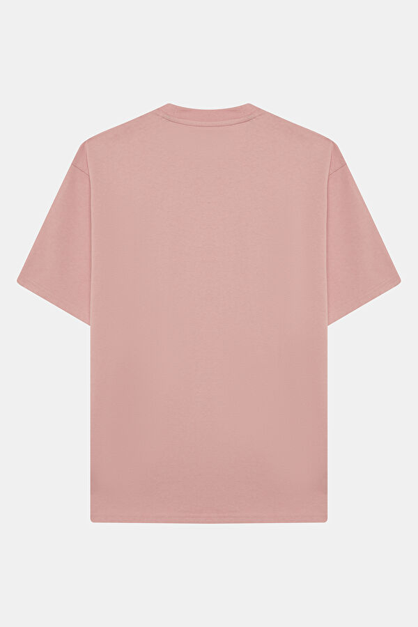 Relax Fit Pink Crew Neck Printed Men's T-Shirt 2