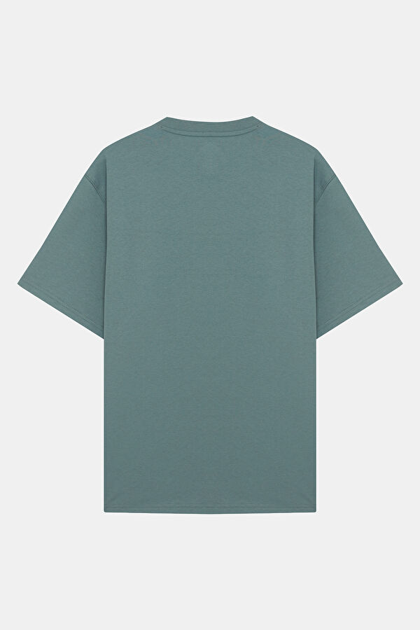 Relax Fit Light Blue Crew Neck Printed Men's T-Shirt 2