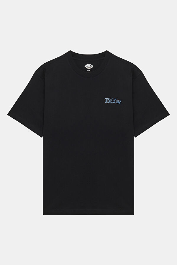 Relax Fit Black Crew Neck Printed Men's T-Shirt 4